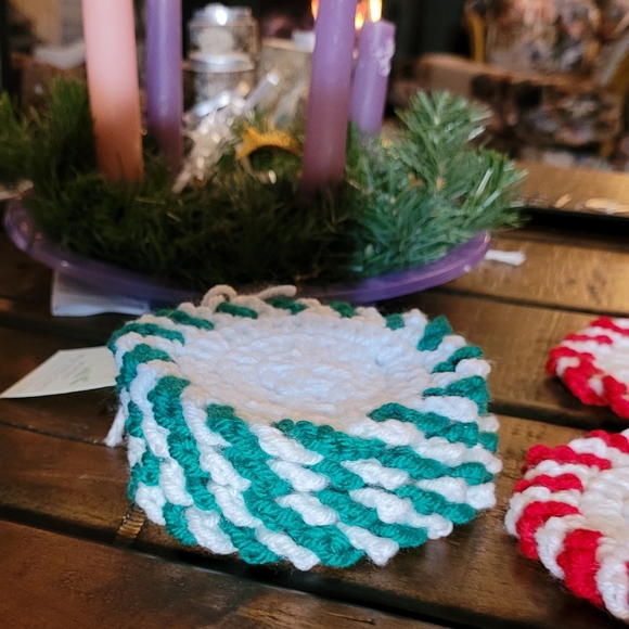 Peppermint Coasters 4 set - Picture 6 of 7